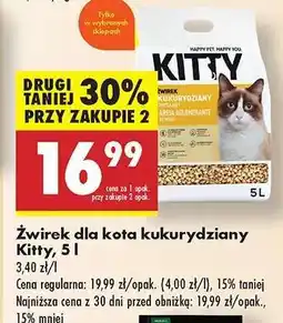 Biedronka Żwirek dla kota kukurydziany Kitty, 5 l oferta