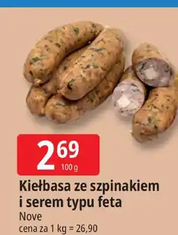 E.Leclerc Kiełbasa ze szpinakiem i serem typu feta Nove oferta