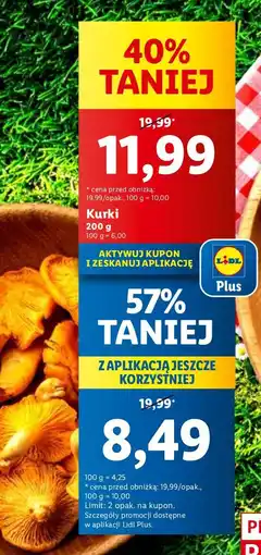 Lidl Kurki grzyby 1 opak. Lidl oferta