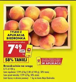 Biedronka Brzoskwinia na wagę Biedronka oferta
