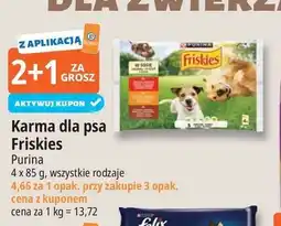 E.Leclerc Karma dla psa wołowina kurczak i jagnięcina w sosie Purina Friskies oferta