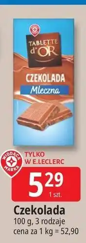 E.Leclerc Czekolada mleczna Wiodąca Marka Tablette D'or oferta