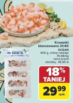 Carrefour Krewetki blanszowane 31/40 Ocean oferta