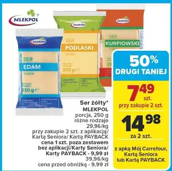 Carrefour Ser żółty MLEKPOL oferta