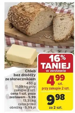 Carrefour Market Chleb bez drożdży ze słonecznikiem Carrefour Market oferta