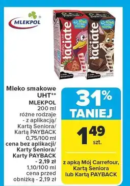Carrefour Mleko smakowe UHT MLEKPOL oferta