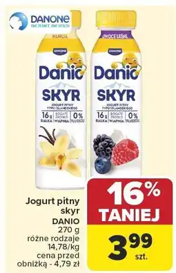 Carrefour Market Jogurt pitny skyr DANIO różne rodzaje oferta