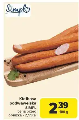 Carrefour Kiełbasa podwawelska Simpl oferta