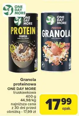 Carrefour Granola proteinowa ONE DAY MORE truskawkowa oferta