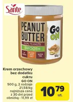 Carrefour Market Masło orzechowe Peanut Butter Go On bez dodatku cukru Sante oferta