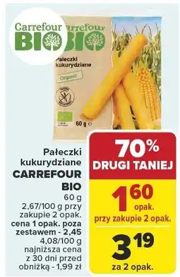 Carrefour Pałeczki kukurydziane Carrefour Bio oferta