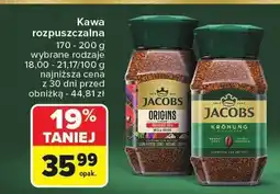 Carrefour Kawa rozpuszczalna Jacobs wybrane rodzaje oferta