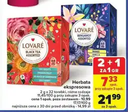 Carrefour Herbata ekspresowa Lovare różne rodzaje oferta