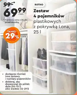 Biedronka ROTHO Zestaw 4 pojemników oferta
