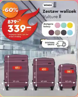 Biedronka WINGS Zestaw walizek Vulture oferta