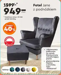 Biedronka Fotel Jane z podnóżkiem oferta