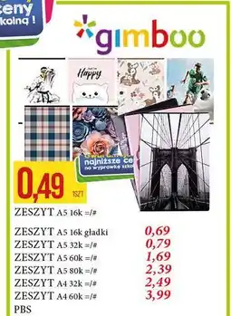 E.Leclerc Zeszyt a4 60k. kratka Gimboo oferta