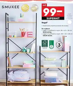 Biedronka Regał 5 półek 150 x 50 28 cm Smukee oferta