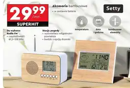 Biedronka Stacja pogody bambusowa Setty oferta