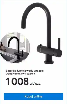 Castorama Bateria z funkcją wody wrzącej GoodHome 3 w 1 czarny oferta