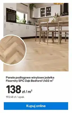 Castorama Panele podłogowe winylowe jodełka Floornity SPC Dąb Bedford oferta