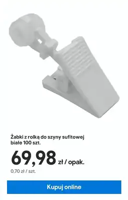 Castorama Żabki z rolką do szyny sufitowej białe oferta