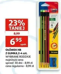 Auchan Ołówki trójkątne + gumka z temperówką Colorino Kids oferta