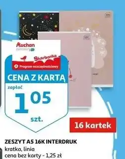Auchan Zeszyt a5/16 kartek linia Interdruk oferta