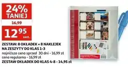 Auchan Zestaw 8 okładek + naklejek na zeszyty klasy 4-8 oferta