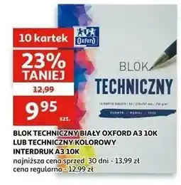 Auchan Blok techniczny a3 10 k. kolorowy Oxford oferta