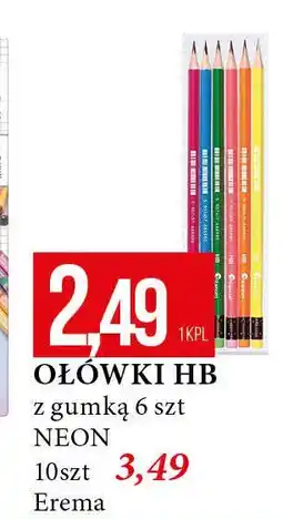 E.Leclerc Ołówki z gumką neonowe Erema oferta