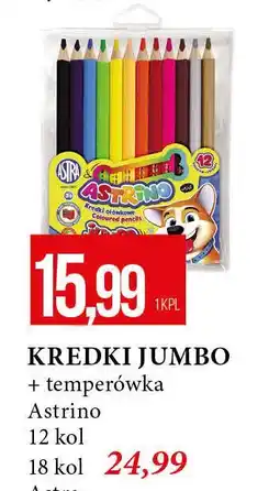 E.Leclerc Kredki ołówkowe jumbo + temperówka Astra Astrino oferta