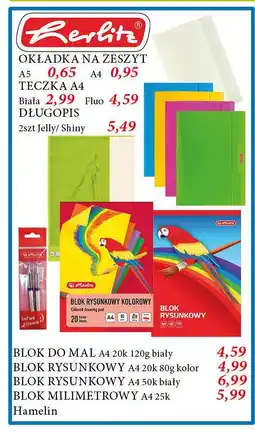 E.Leclerc Blok milimetrowy a4 25 k. Herlitz oferta