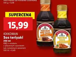 Lidl Sos teriyaki Kikkoman BBQ z miodem, z pieczonym czosnkiem lub z prażonym sezamem oferta