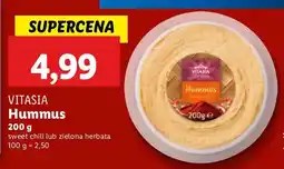 Lidl Hummus sweet chili lub zielona herbata Vitasia oferta