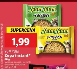 Lidl Zupa instant YUM YUM warzywa/kurczak/krewetki/wołowina/kaczka oferta