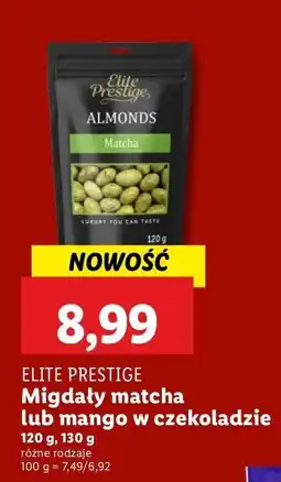 Lidl Migdały Elite Prestige matcha lub mango w czekoladzie oferta