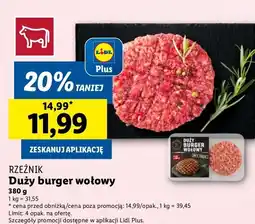 Lidl Duży burger wołowy Rzeźnik oferta