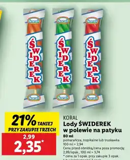Lidl Lody Koral Świderek w polewie na patyku oferta