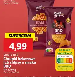 Lidl Chrupki bekonowe lub chipsy o smaku BBQ Snack Day oferta