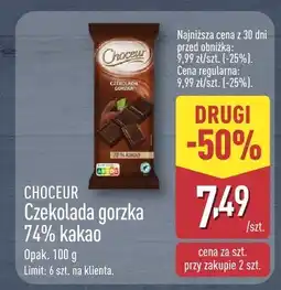 ALDI Czekolada gorzka 74% kakao CHOCEUR oferta