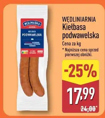 ALDI Kiełbasa podwawelska Wędliniarnia oferta