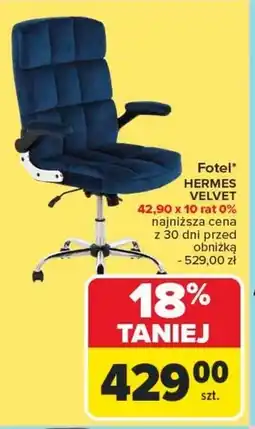 Carrefour Fotel Velvet oferta