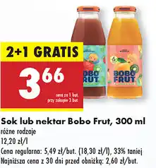 Biedronka Sok lub nektar Bobo Frut 300ml oferta