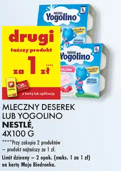 Biedronka Mleczny deserek lub yogolino Nestle 4x100g oferta