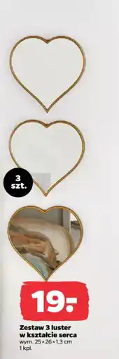 Netto Zestaw 3 luster w kształcie serca oferta