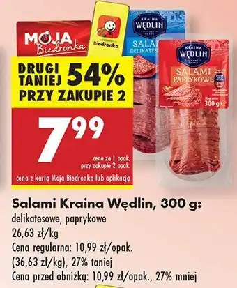 Biedronka Salami delikatesowe Kraina Wędlin oferta