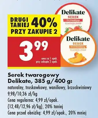 Biedronka Serek twarogowy Delikate truskawkowy oferta