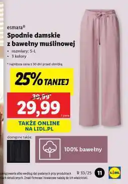 Lidl Spodnie damskie z bawełny muślinowej oferta