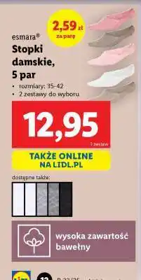 Lidl esMara Stopki damskie, 5 par oferta